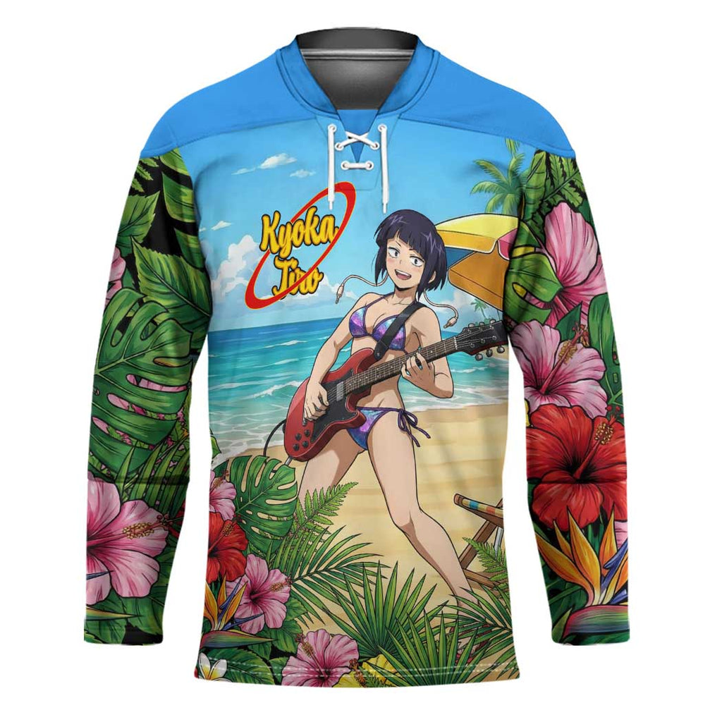 Kyoka Jiro Summer Chill Hockey Jersey Tropical Anime Rock Vibes