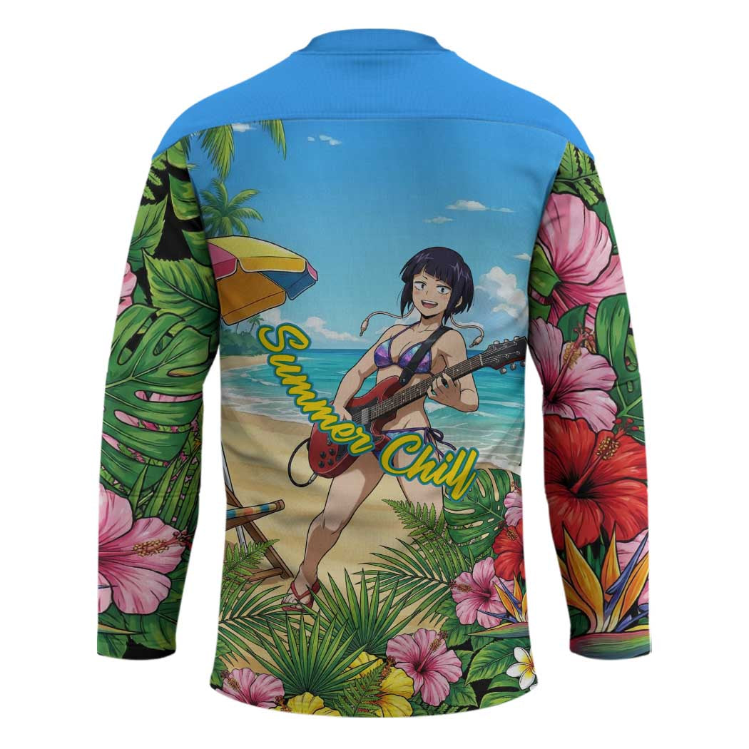 Kyoka Jiro Summer Chill Hockey Jersey Tropical Anime Rock Vibes