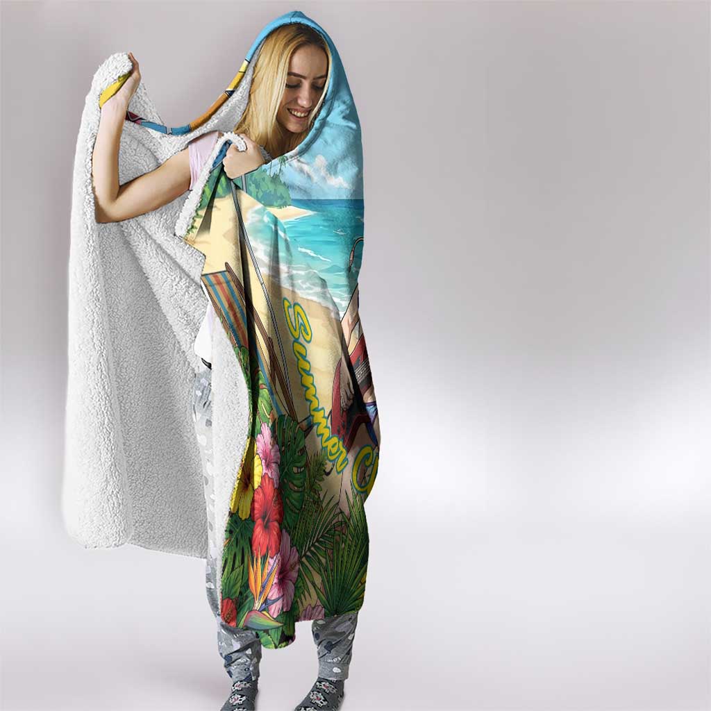 Kyoka Jiro Summer Chill Hooded Blanket Tropical Anime Rock Vibes