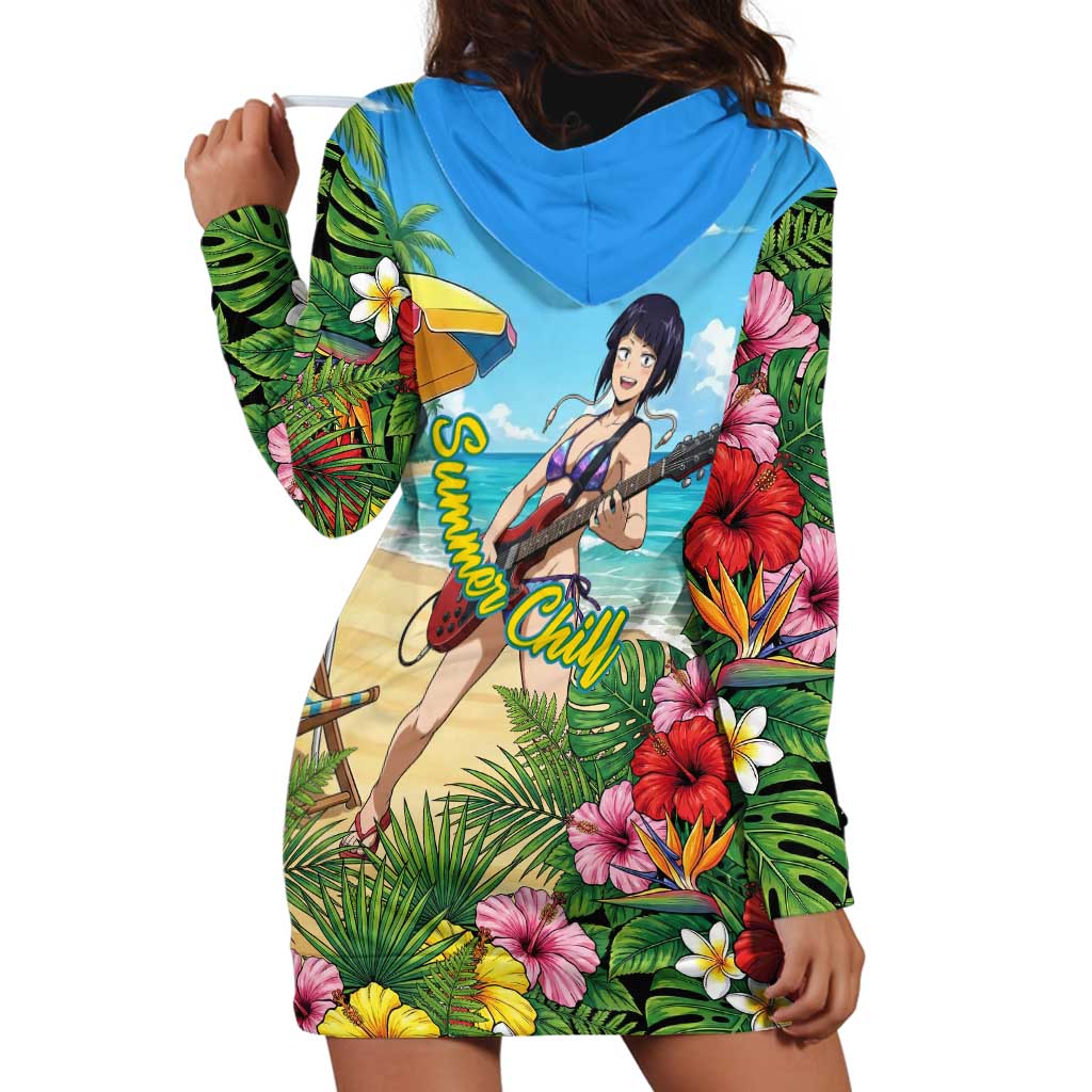 Kyoka Jiro Summer Chill Hoodie Dress Tropical Anime Rock Vibes