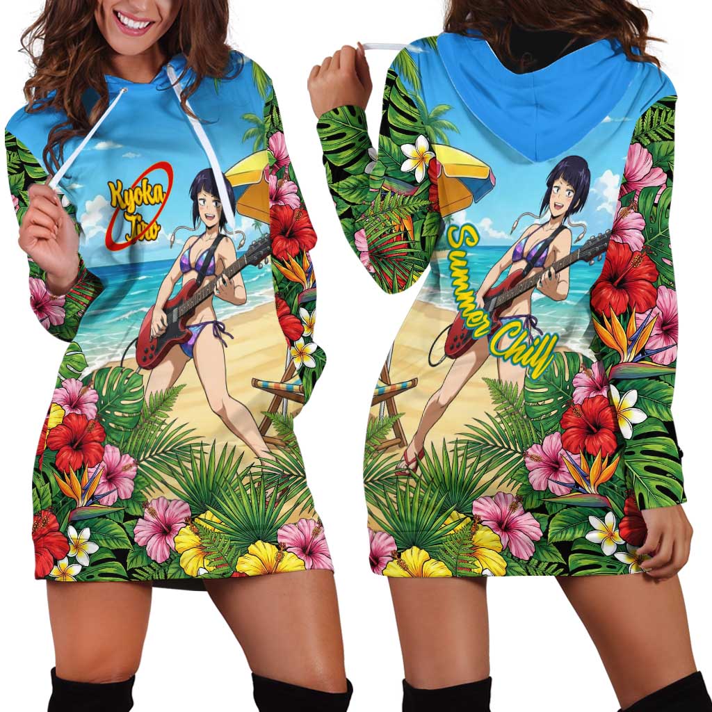 Kyoka Jiro Summer Chill Hoodie Dress Tropical Anime Rock Vibes