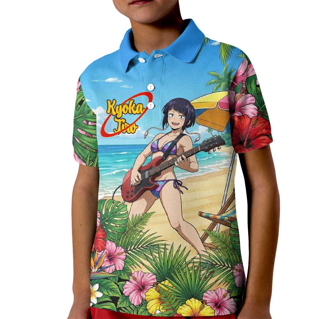 Kyoka Jiro Summer Chill Kid Polo Shirt Tropical Anime Rock Vibes