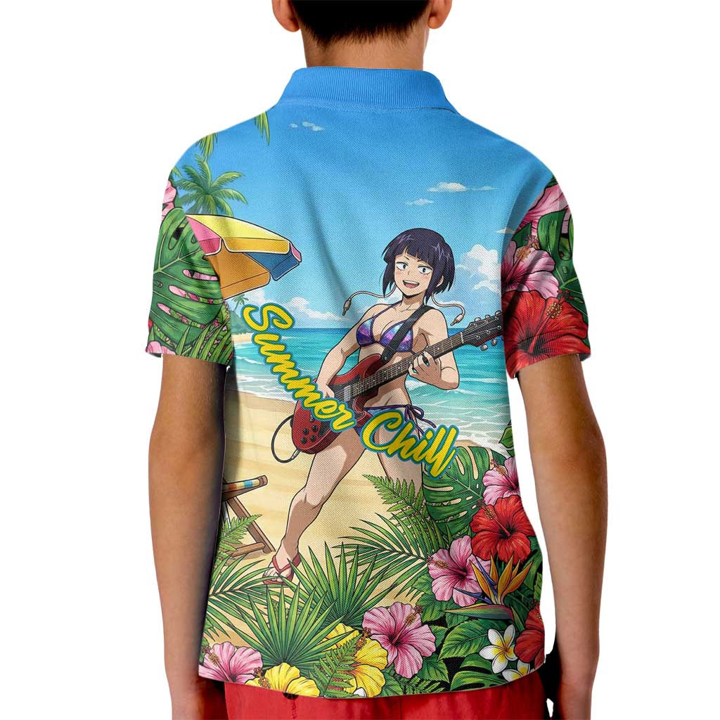 Kyoka Jiro Summer Chill Kid Polo Shirt Tropical Anime Rock Vibes