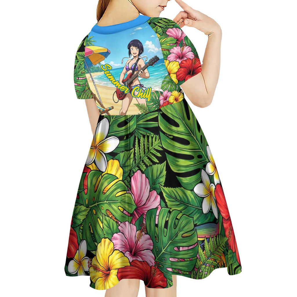 Kyoka Jiro Summer Chill Kid Short Sleeve Dress Tropical Anime Rock Vibes