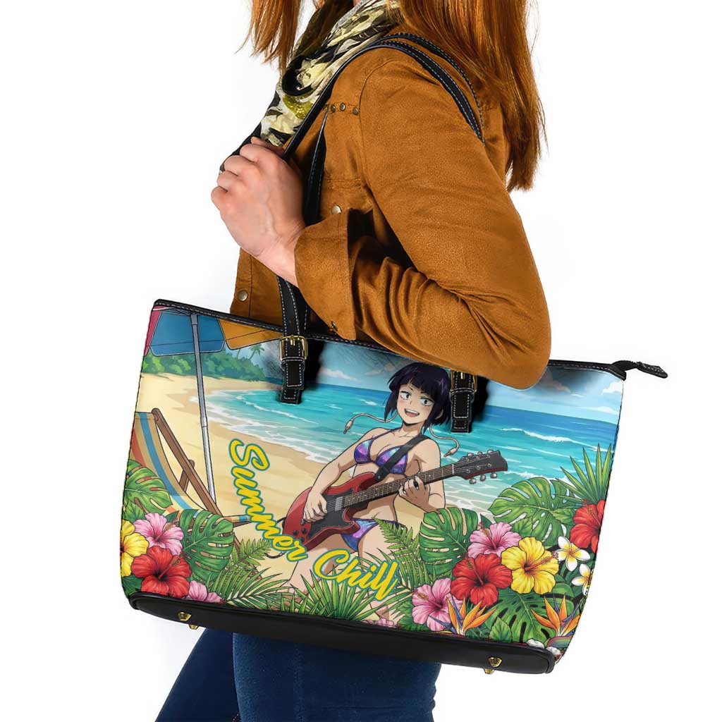 Kyoka Jiro Summer Chill Leather Tote Bag Tropical Anime Rock Vibes