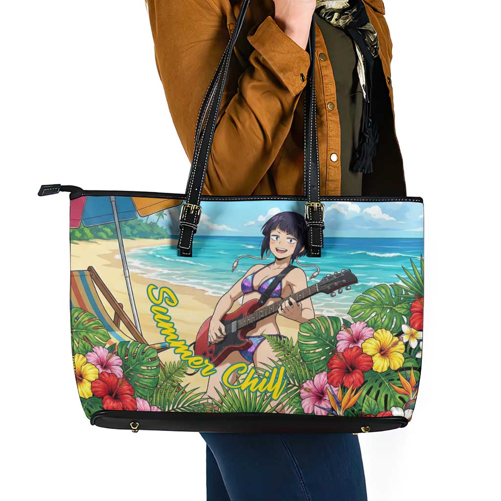 Kyoka Jiro Summer Chill Leather Tote Bag Tropical Anime Rock Vibes