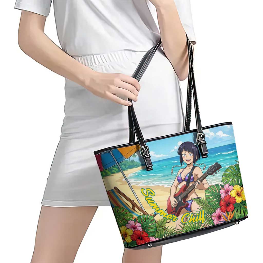 Kyoka Jiro Summer Chill Leather Tote Bag Tropical Anime Rock Vibes