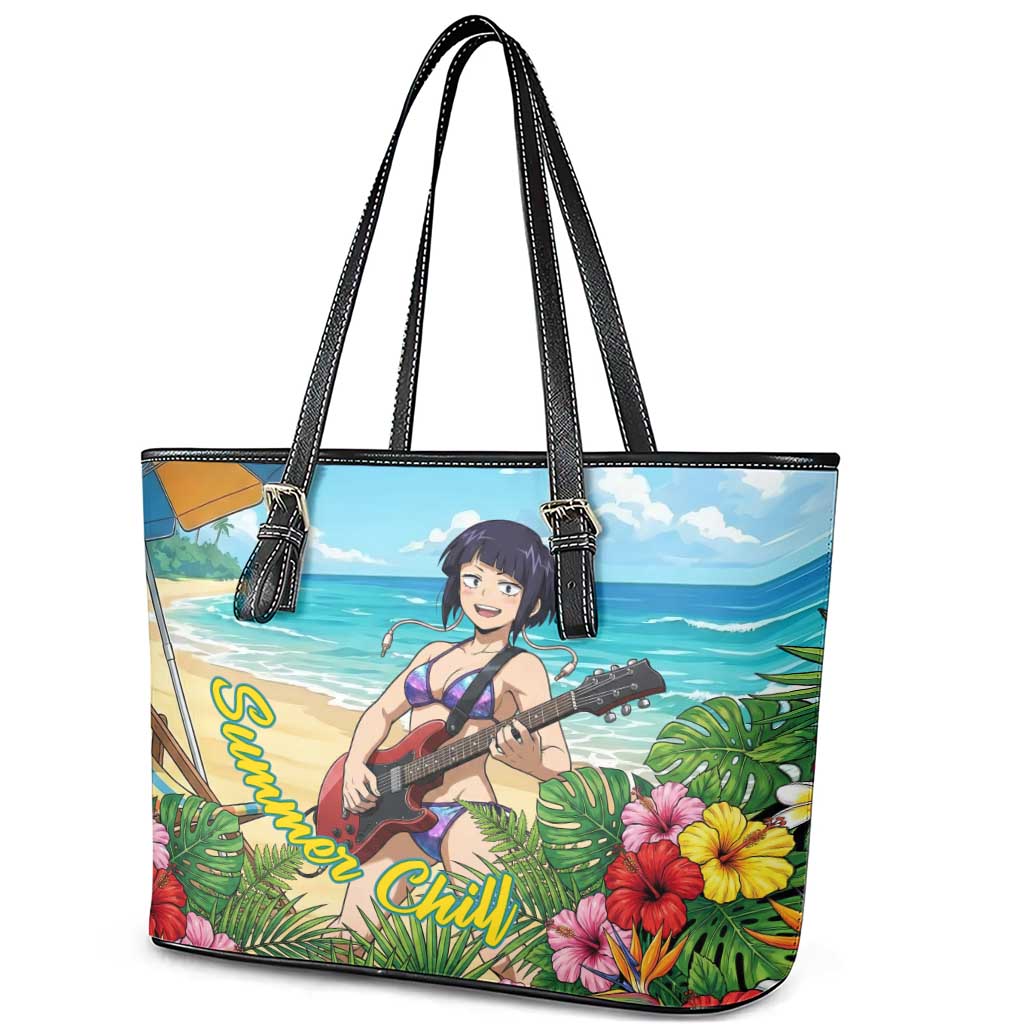 Kyoka Jiro Summer Chill Leather Tote Bag Tropical Anime Rock Vibes