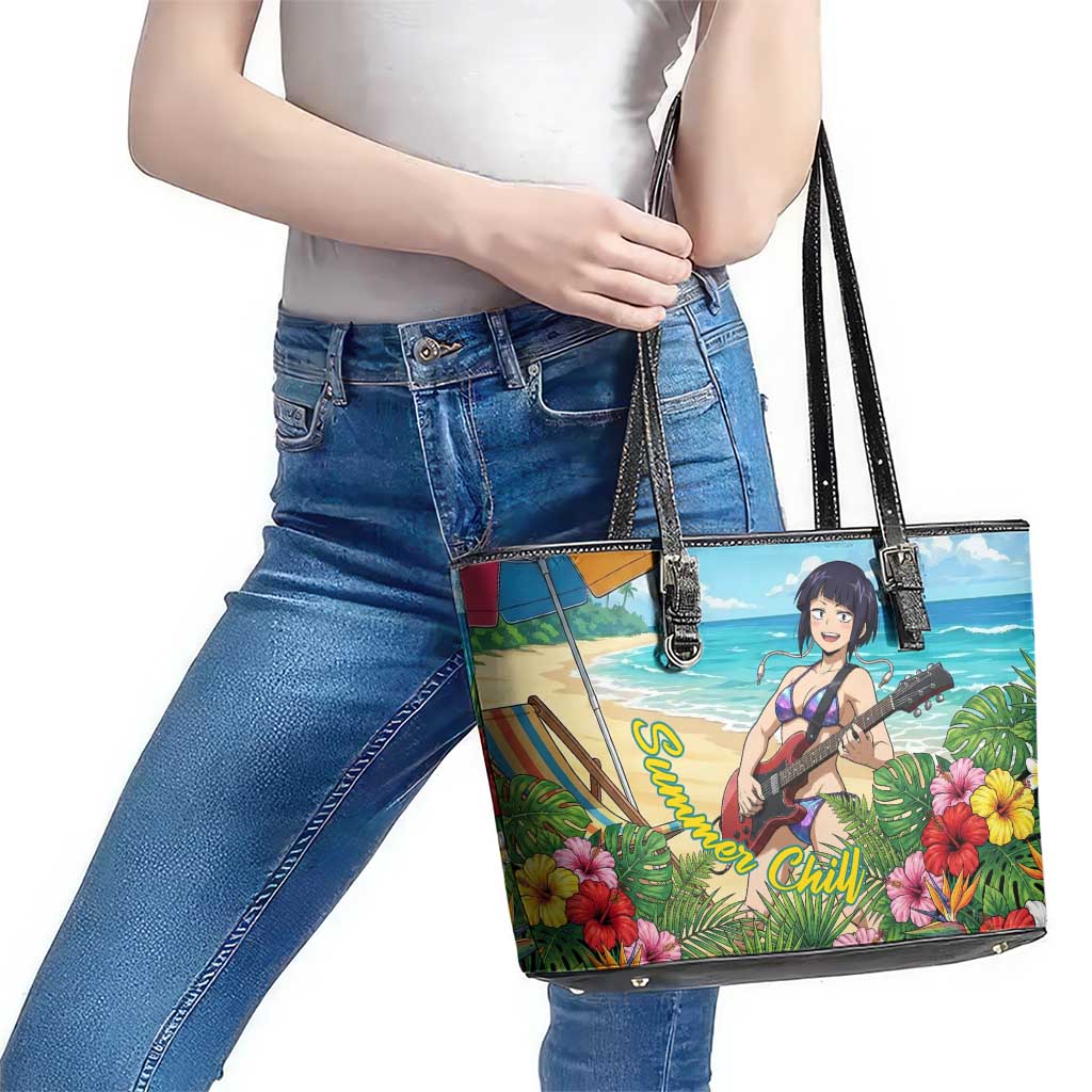 Kyoka Jiro Summer Chill Leather Tote Bag Tropical Anime Rock Vibes