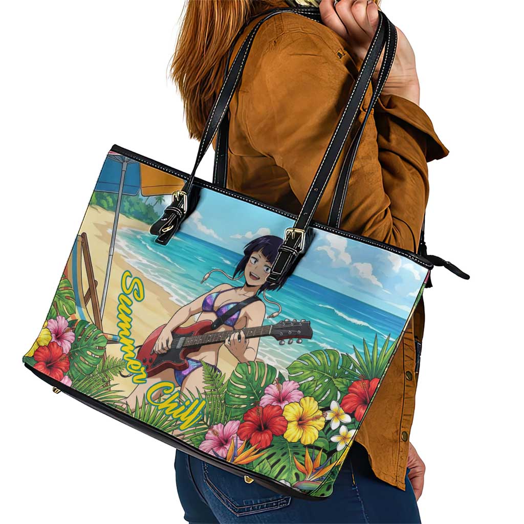 Kyoka Jiro Summer Chill Leather Tote Bag Tropical Anime Rock Vibes