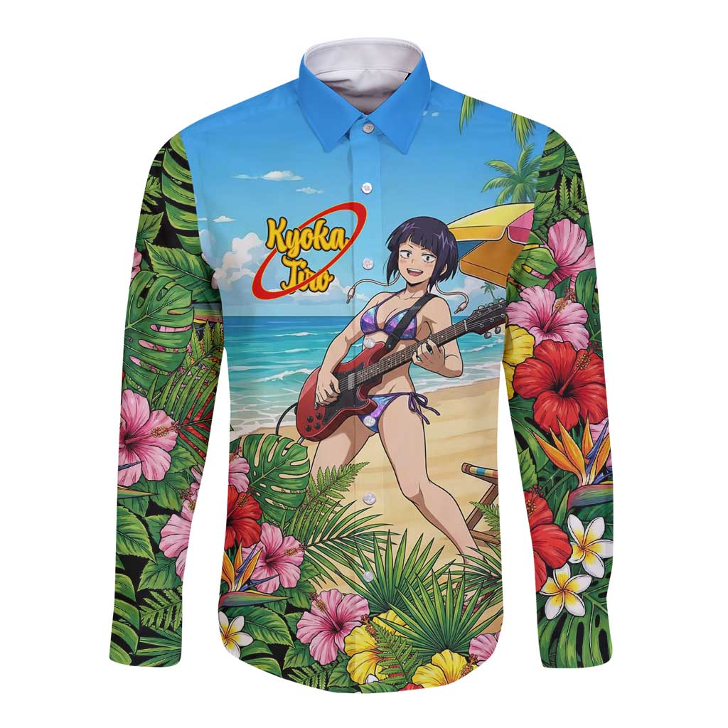 Kyoka Jiro Summer Chill Long Sleeve Button Shirt Tropical Anime Rock Vibes