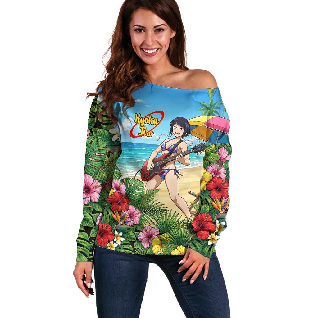 Kyoka Jiro Summer Chill Off Shoulder Sweater Tropical Anime Rock Vibes