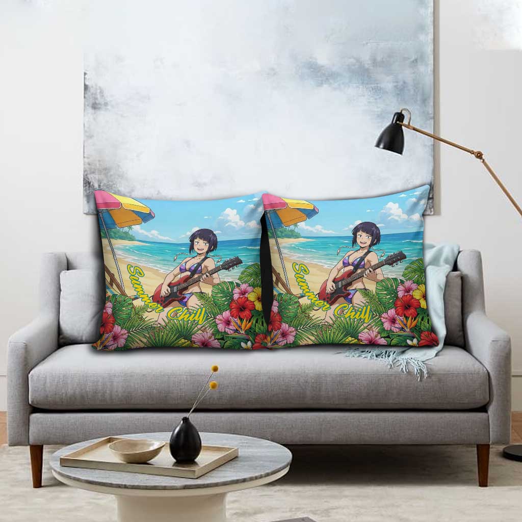 Kyoka Jiro Summer Chill Pillow Cover Tropical Anime Rock Vibes