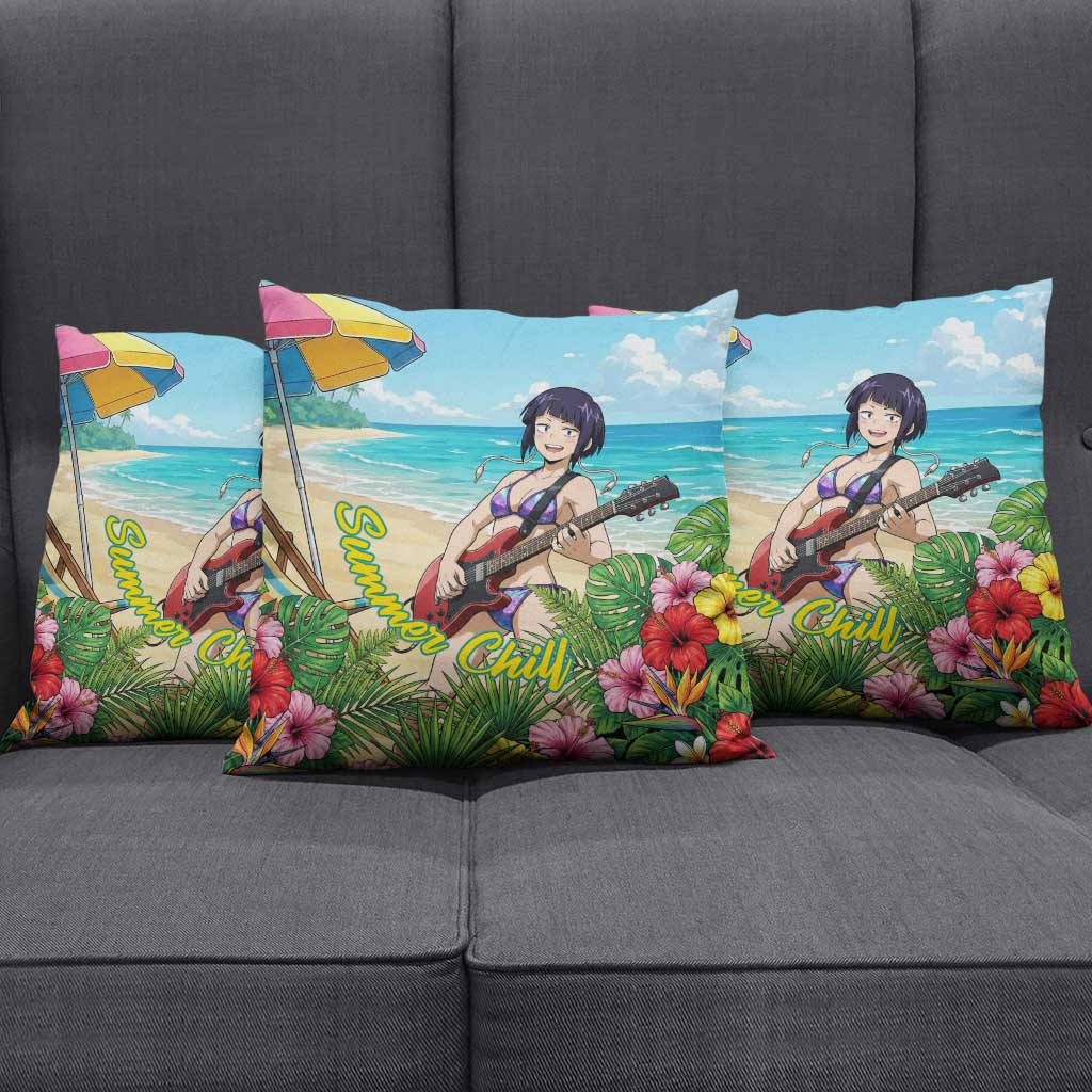 Kyoka Jiro Summer Chill Pillow Cover Tropical Anime Rock Vibes