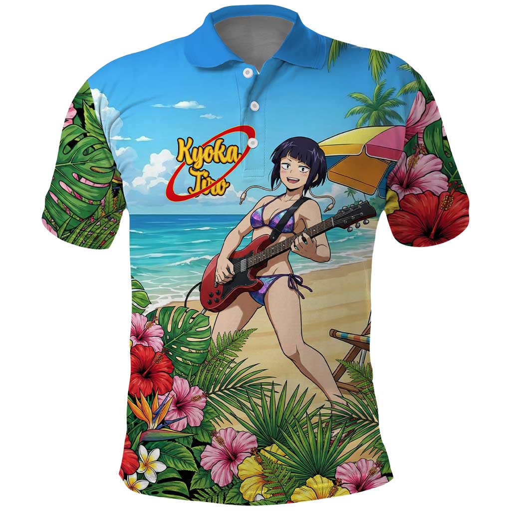 Kyoka Jiro Summer Chill Polo Shirt Tropical Anime Rock Vibes