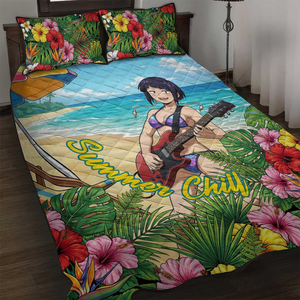 Kyoka Jiro Summer Chill Quilt Bed Set Tropical Anime Rock Vibes