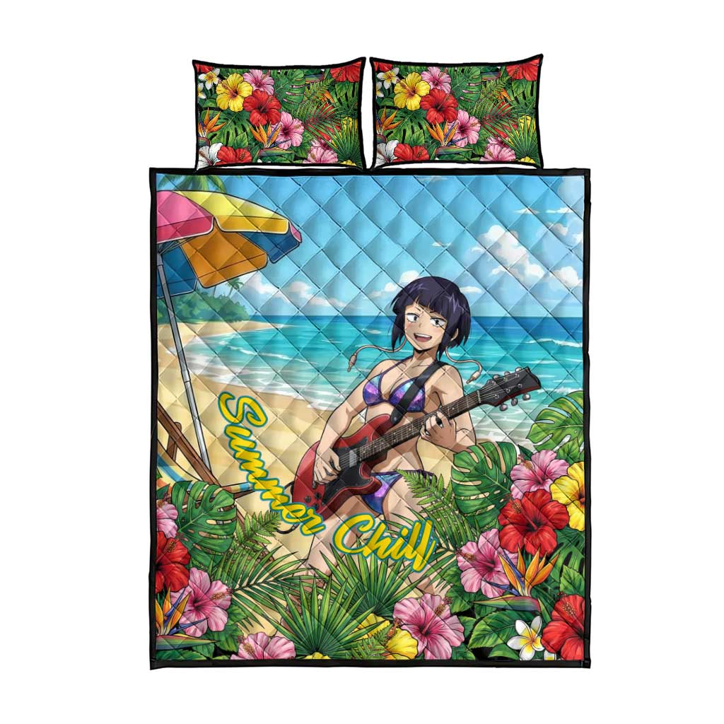 Kyoka Jiro Summer Chill Quilt Bed Set Tropical Anime Rock Vibes