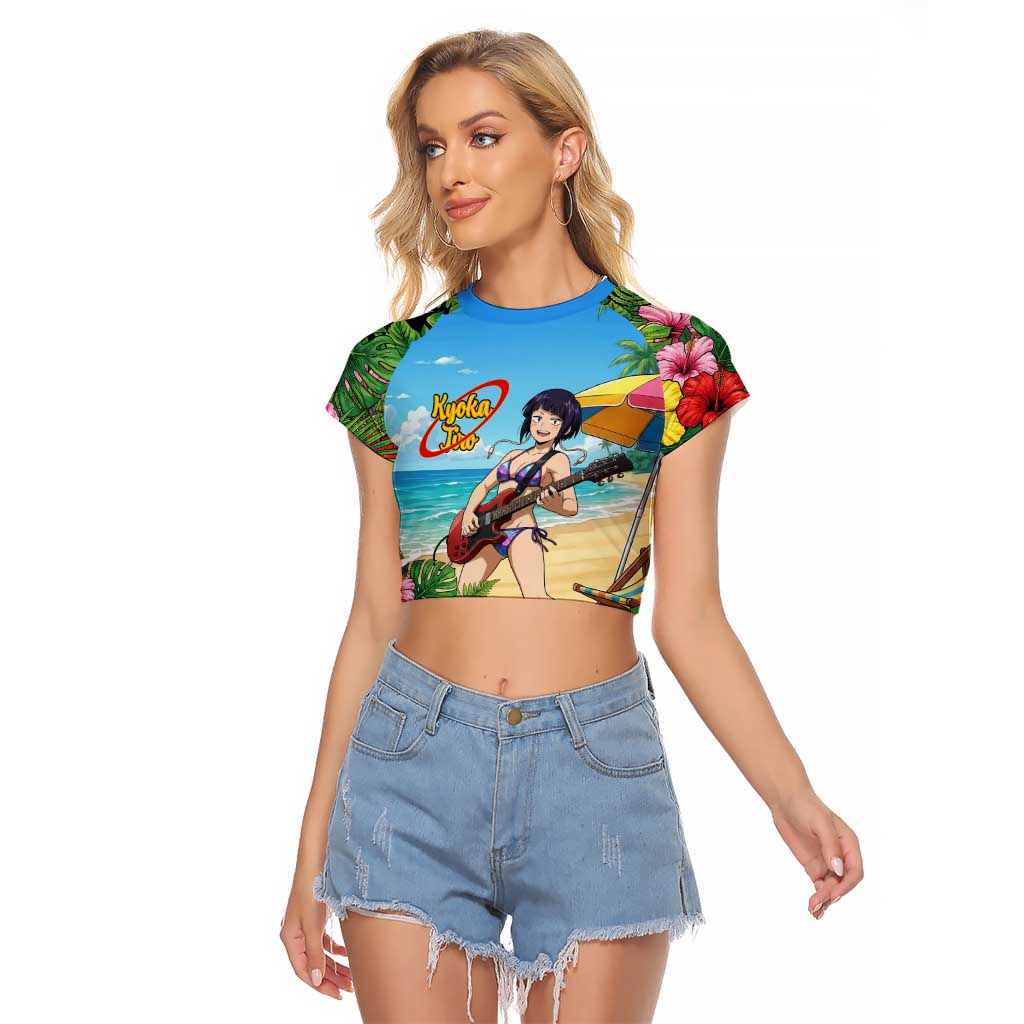 Kyoka Jiro Summer Chill Raglan Cropped T Shirt Tropical Anime Rock Vibes
