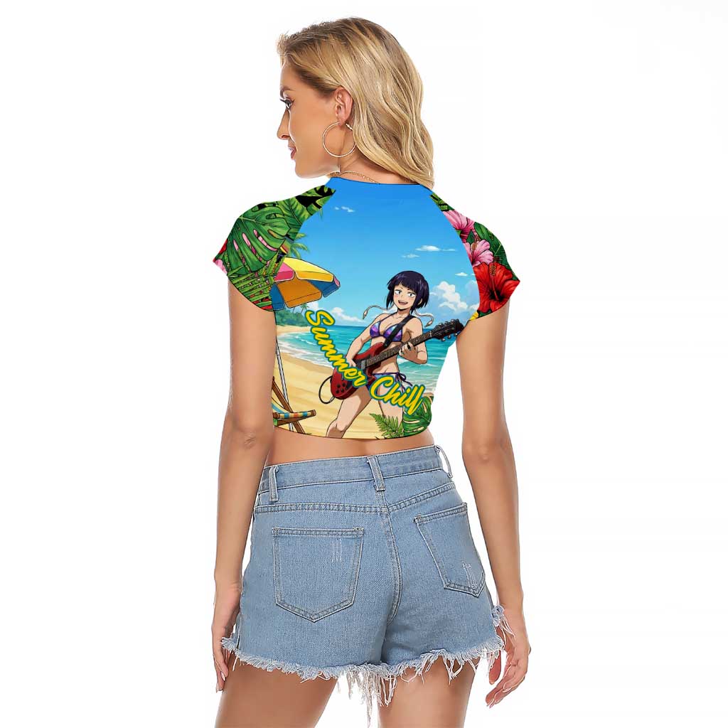 Kyoka Jiro Summer Chill Raglan Cropped T Shirt Tropical Anime Rock Vibes