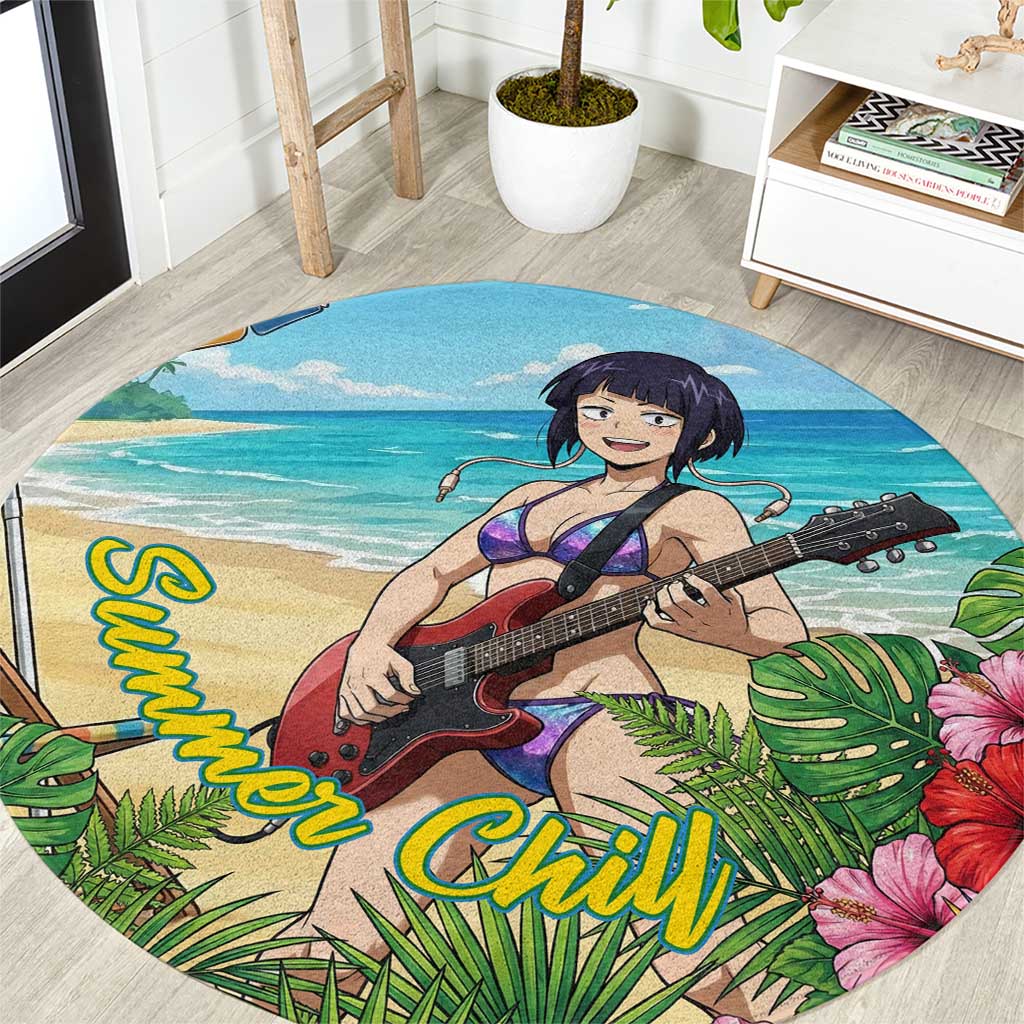 Kyoka Jiro Summer Chill Round Carpet Tropical Anime Rock Vibes