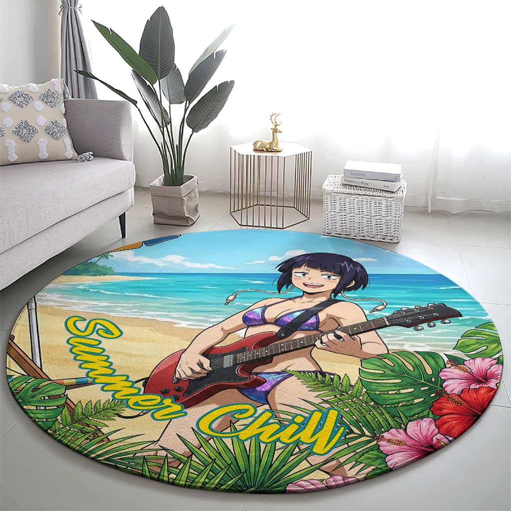 Kyoka Jiro Summer Chill Round Carpet Tropical Anime Rock Vibes