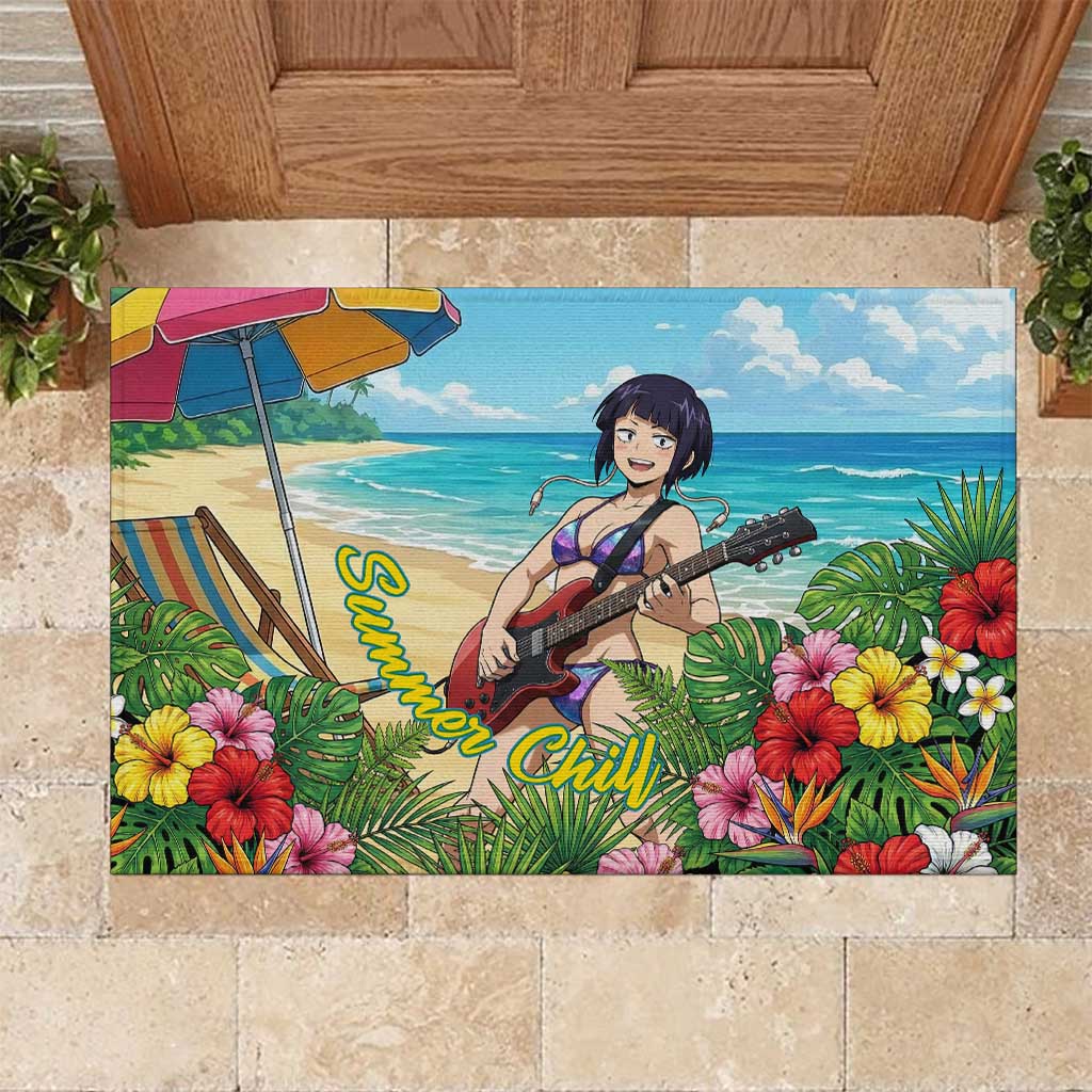 Kyoka Jiro Summer Chill Rubber Doormat Tropical Anime Rock Vibes