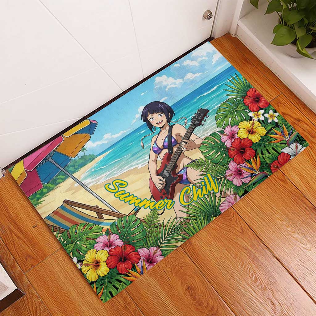 Kyoka Jiro Summer Chill Rubber Doormat Tropical Anime Rock Vibes