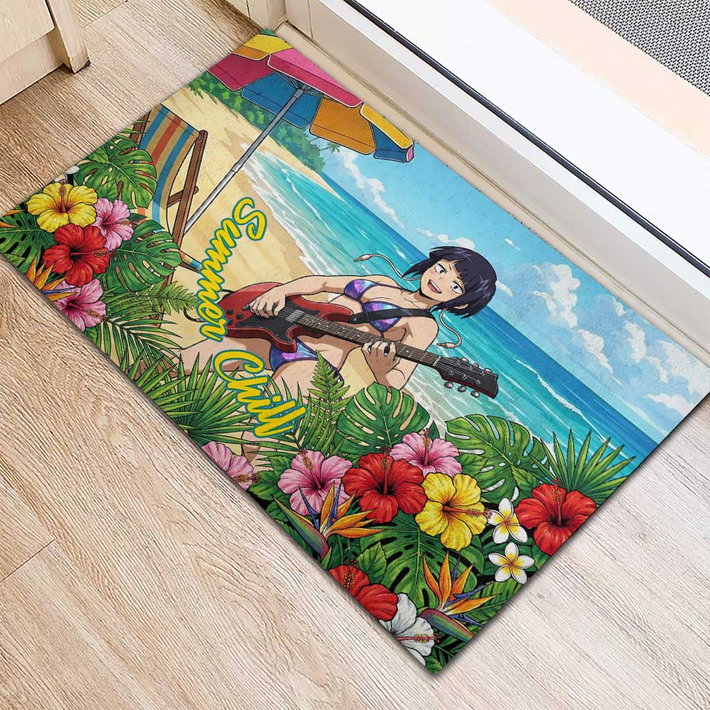 Kyoka Jiro Summer Chill Rubber Doormat Tropical Anime Rock Vibes