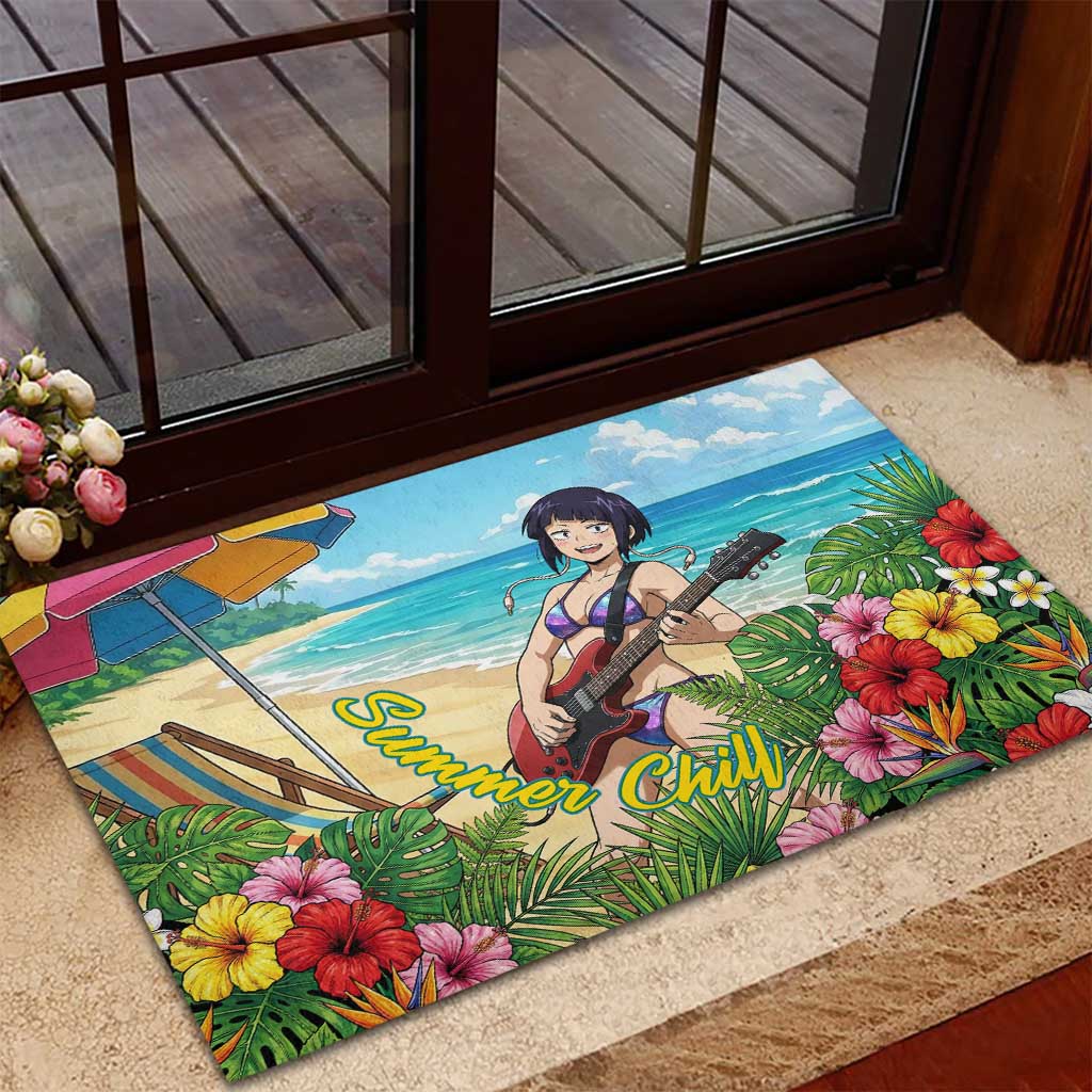 Kyoka Jiro Summer Chill Rubber Doormat Tropical Anime Rock Vibes