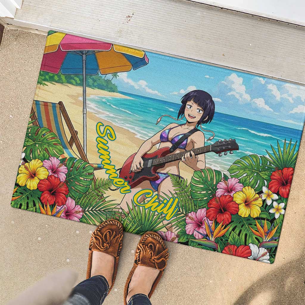 Kyoka Jiro Summer Chill Rubber Doormat Tropical Anime Rock Vibes