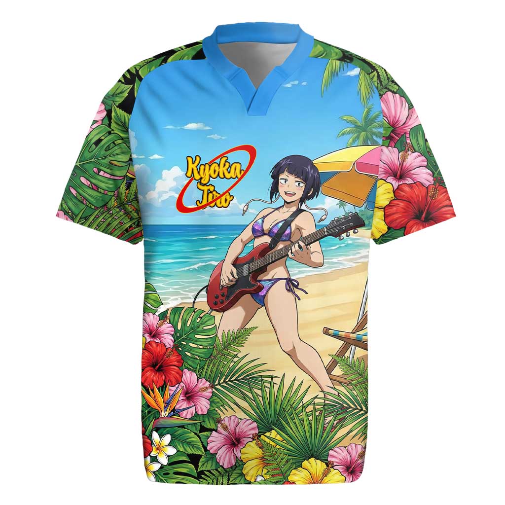 Kyoka Jiro Summer Chill Rugby Jersey Tropical Anime Rock Vibes