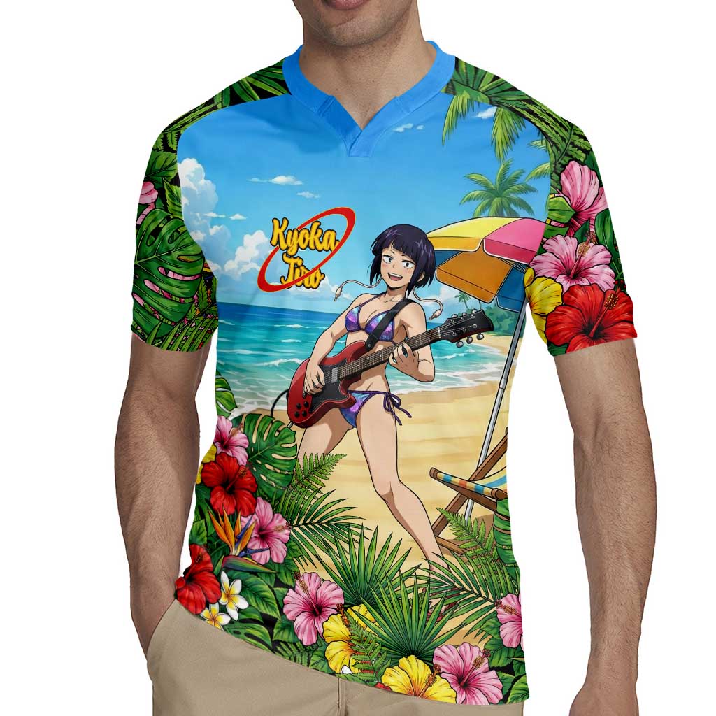 Kyoka Jiro Summer Chill Rugby Jersey Tropical Anime Rock Vibes