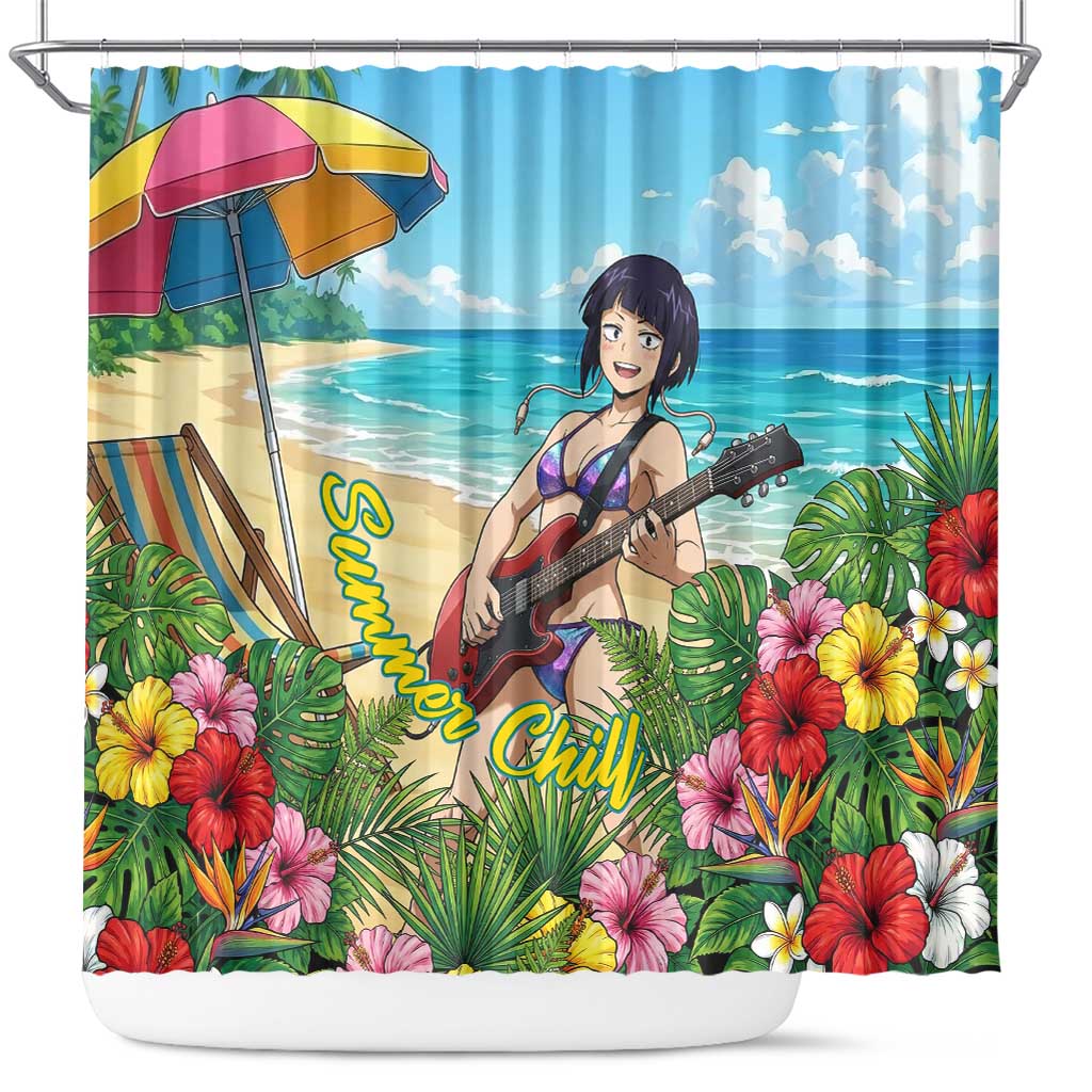 Kyoka Jiro Summer Chill Shower Curtain Tropical Anime Rock Vibes
