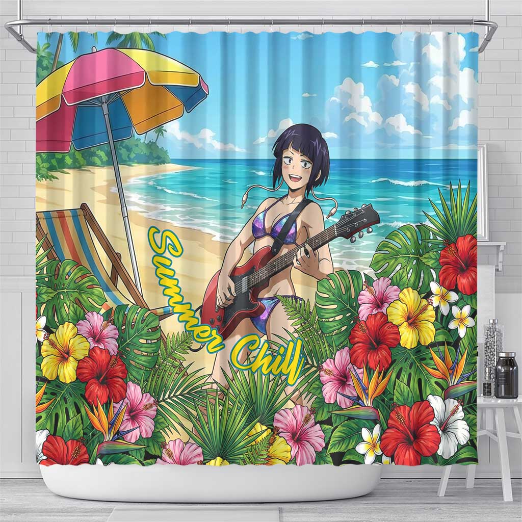 Kyoka Jiro Summer Chill Shower Curtain Tropical Anime Rock Vibes