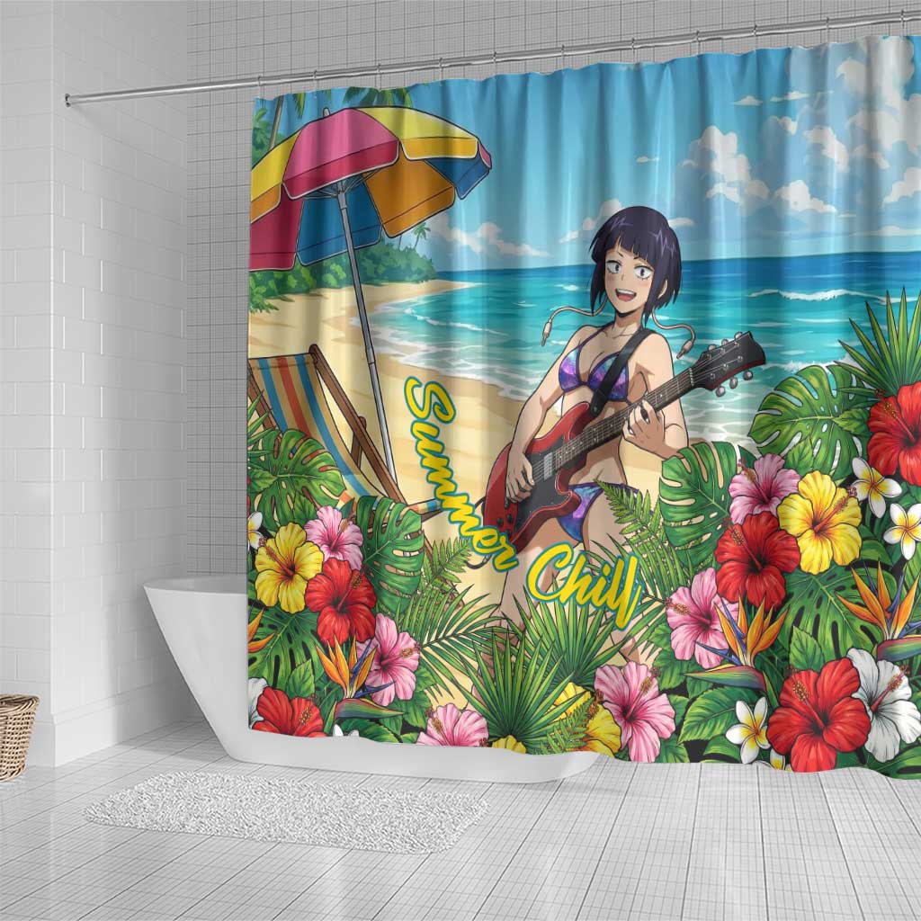 Kyoka Jiro Summer Chill Shower Curtain Tropical Anime Rock Vibes