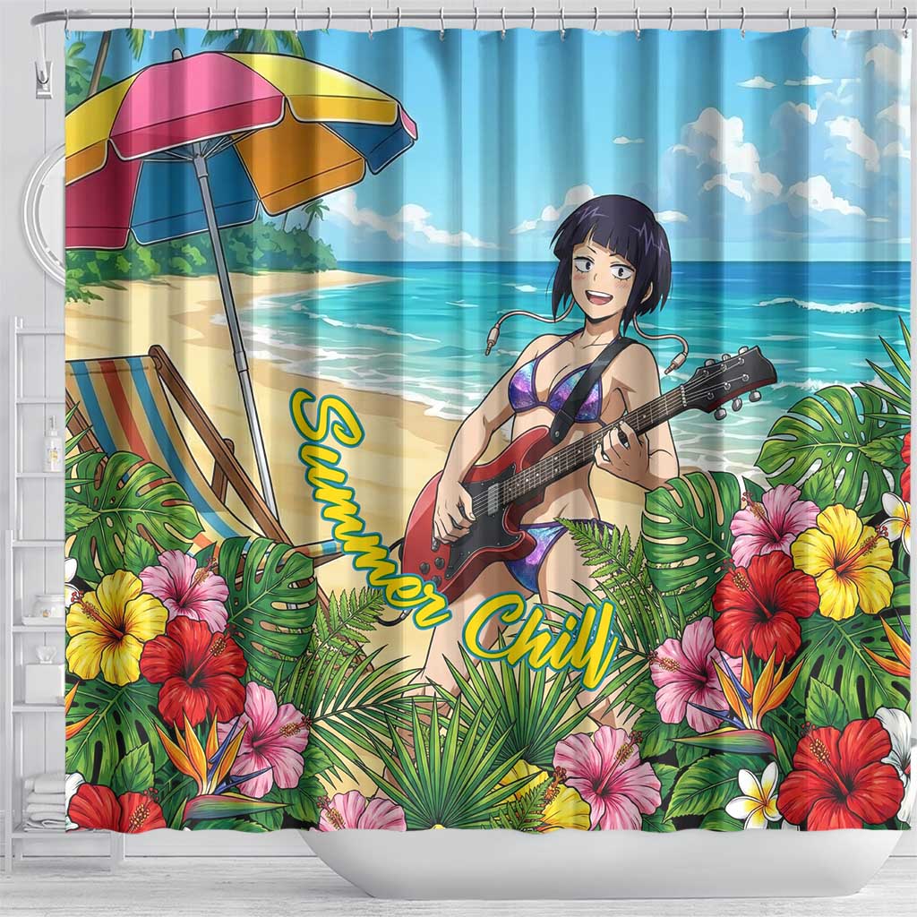 Kyoka Jiro Summer Chill Shower Curtain Tropical Anime Rock Vibes