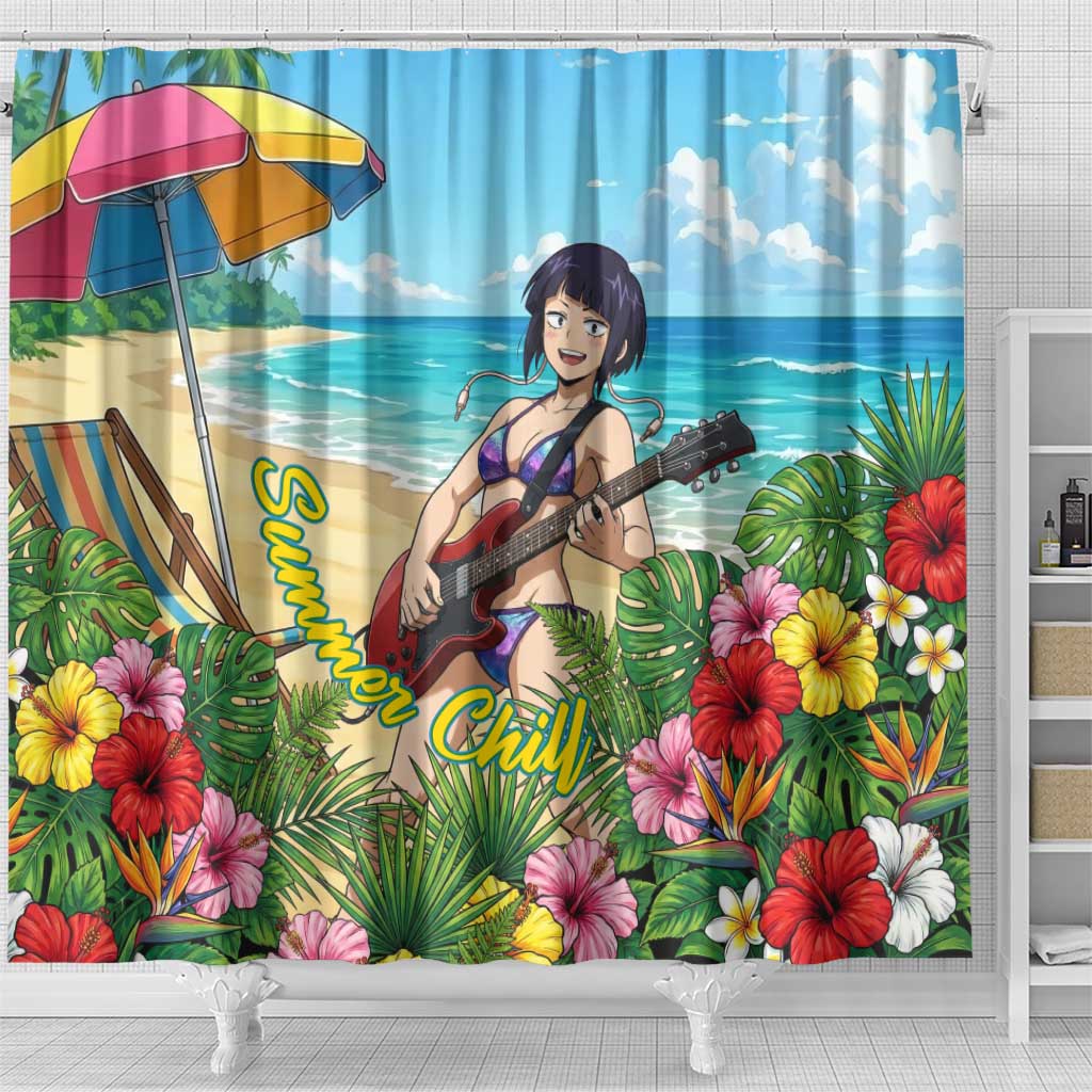 Kyoka Jiro Summer Chill Shower Curtain Tropical Anime Rock Vibes