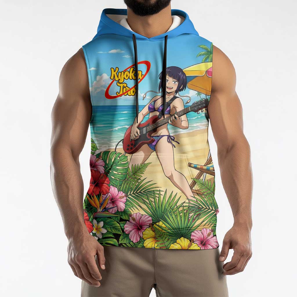 Kyoka Jiro Summer Chill Sleeveless Hoodie Tropical Anime Rock Vibes