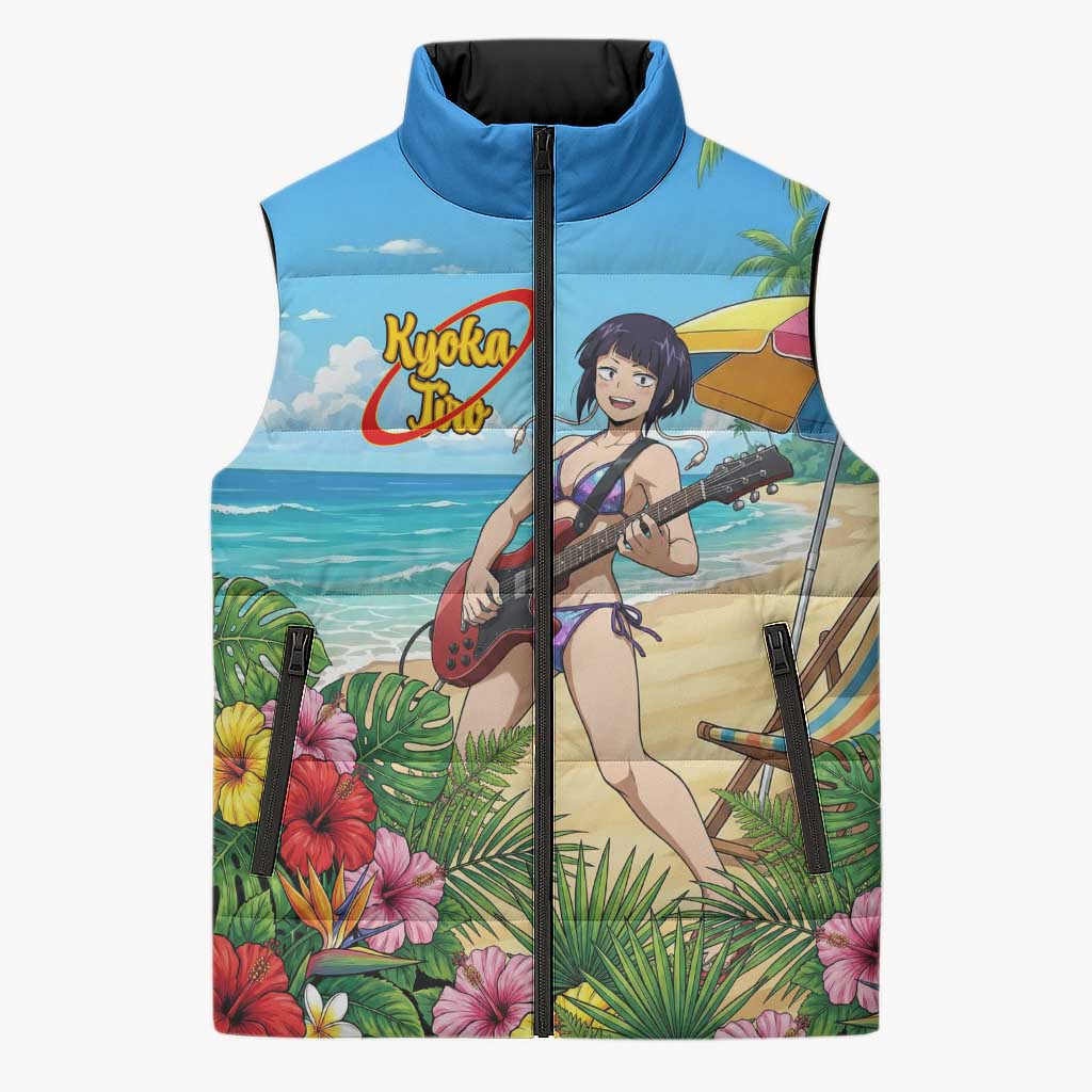 Kyoka Jiro Summer Chill Sleeveless Puffer Jacket Tropical Anime Rock Vibes