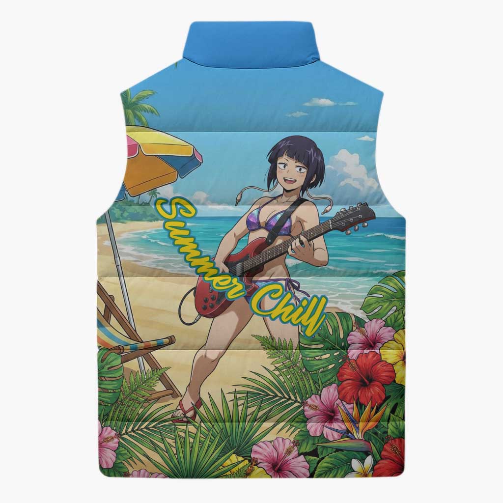Kyoka Jiro Summer Chill Sleeveless Puffer Jacket Tropical Anime Rock Vibes