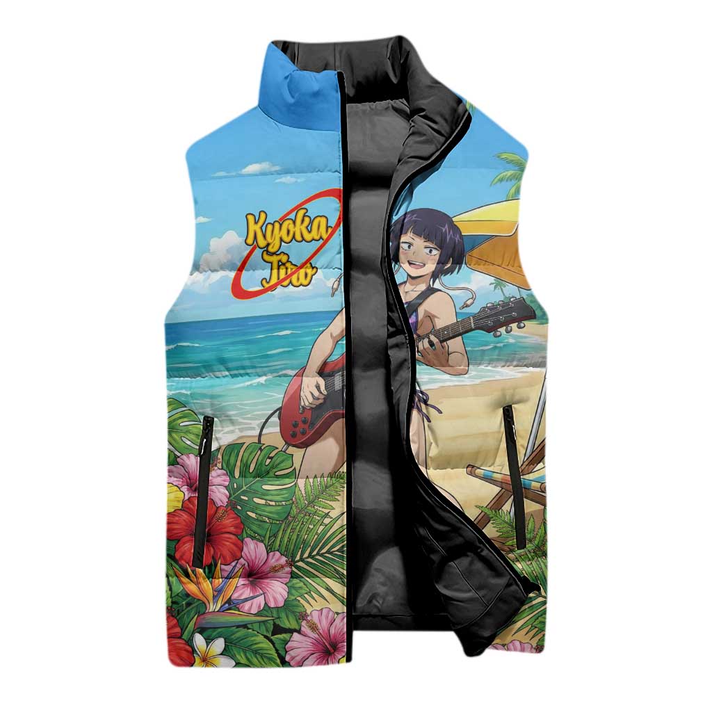 Kyoka Jiro Summer Chill Sleeveless Puffer Jacket Tropical Anime Rock Vibes