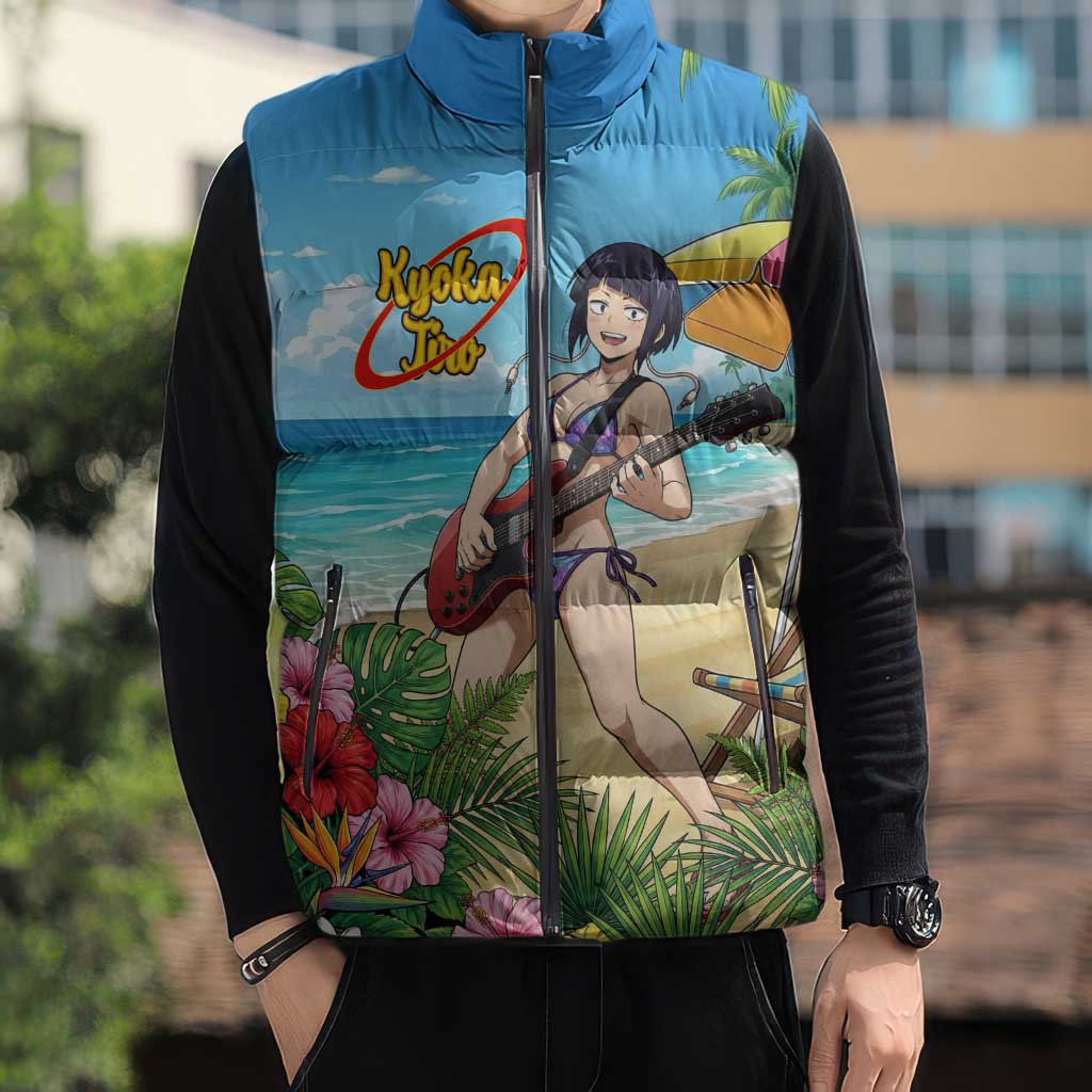 Kyoka Jiro Summer Chill Sleeveless Puffer Jacket Tropical Anime Rock Vibes