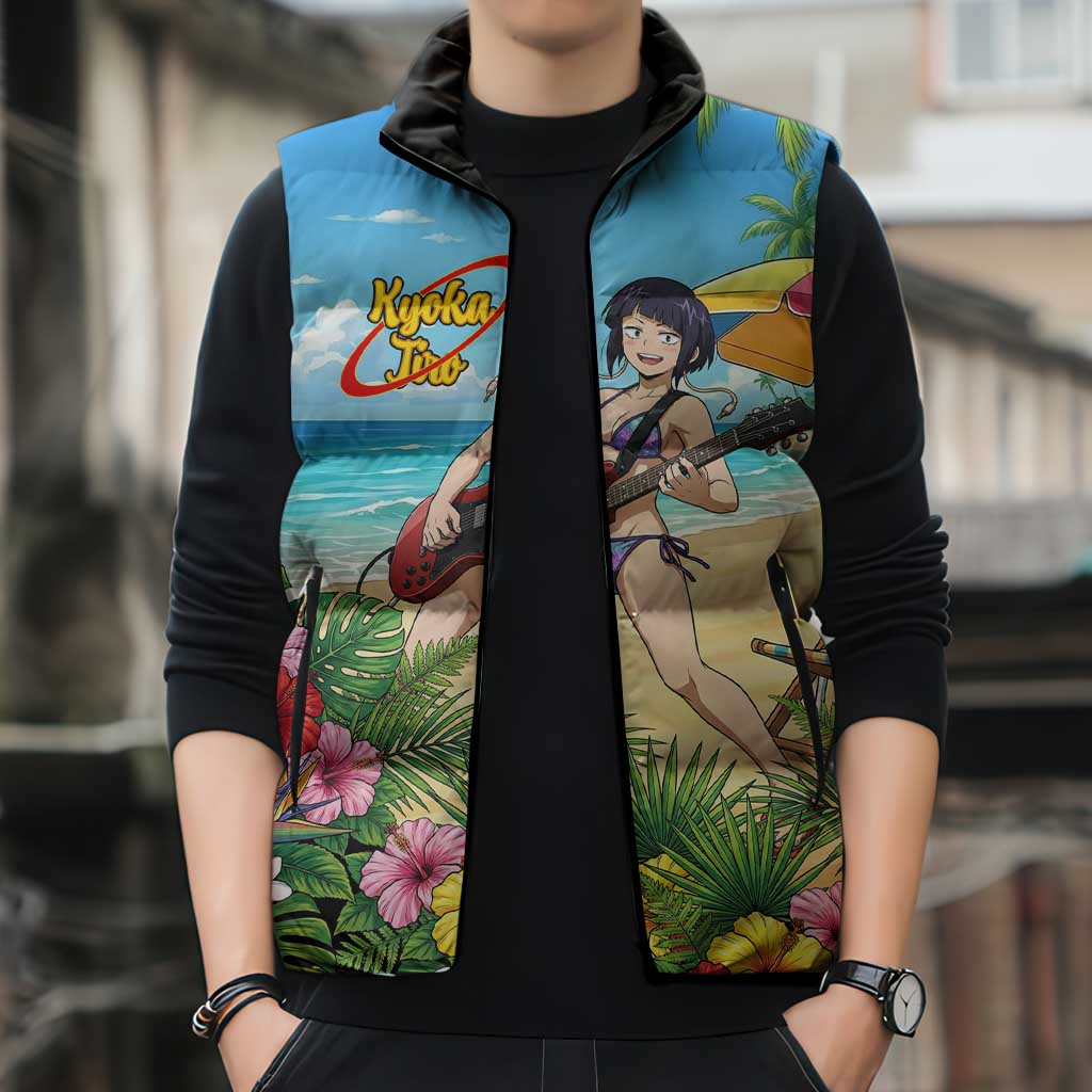 Kyoka Jiro Summer Chill Sleeveless Puffer Jacket Tropical Anime Rock Vibes