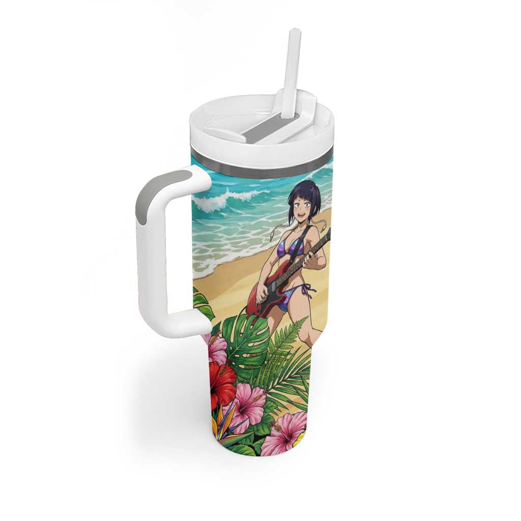 Kyoka Jiro Summer Chill Tumbler With Handle Tropical Anime Rock Vibes