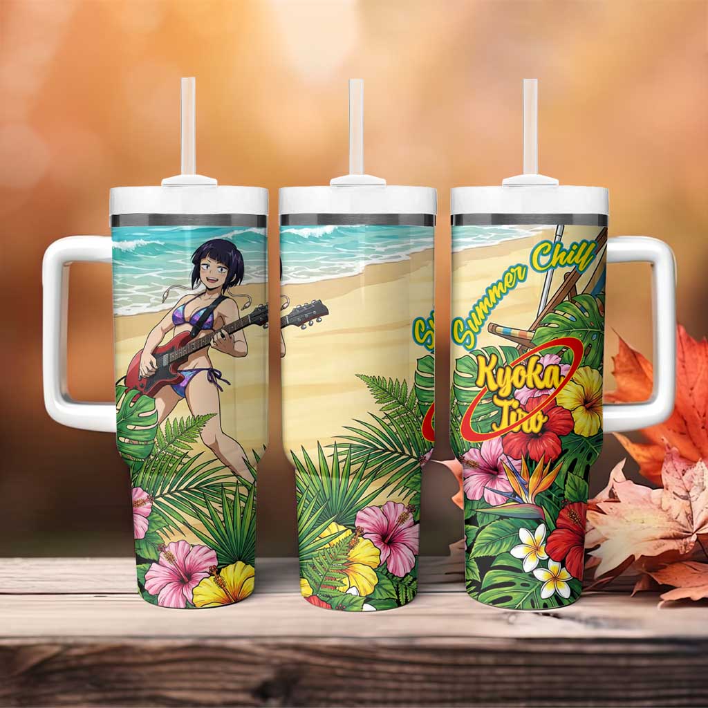 Kyoka Jiro Summer Chill Tumbler With Handle Tropical Anime Rock Vibes