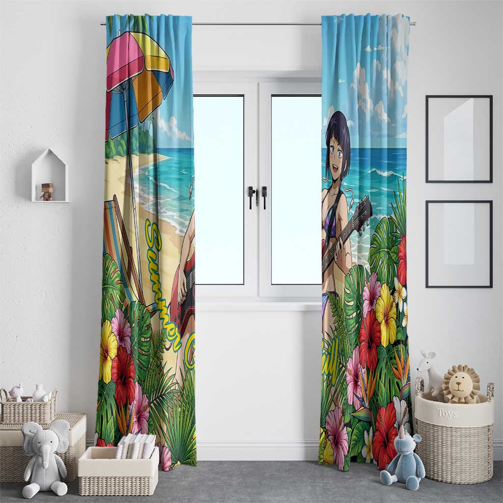 Kyoka Jiro Summer Chill Window Curtain Tropical Anime Rock Vibes