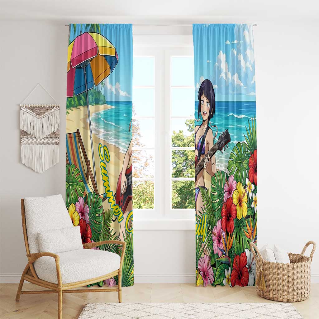 Kyoka Jiro Summer Chill Window Curtain Tropical Anime Rock Vibes