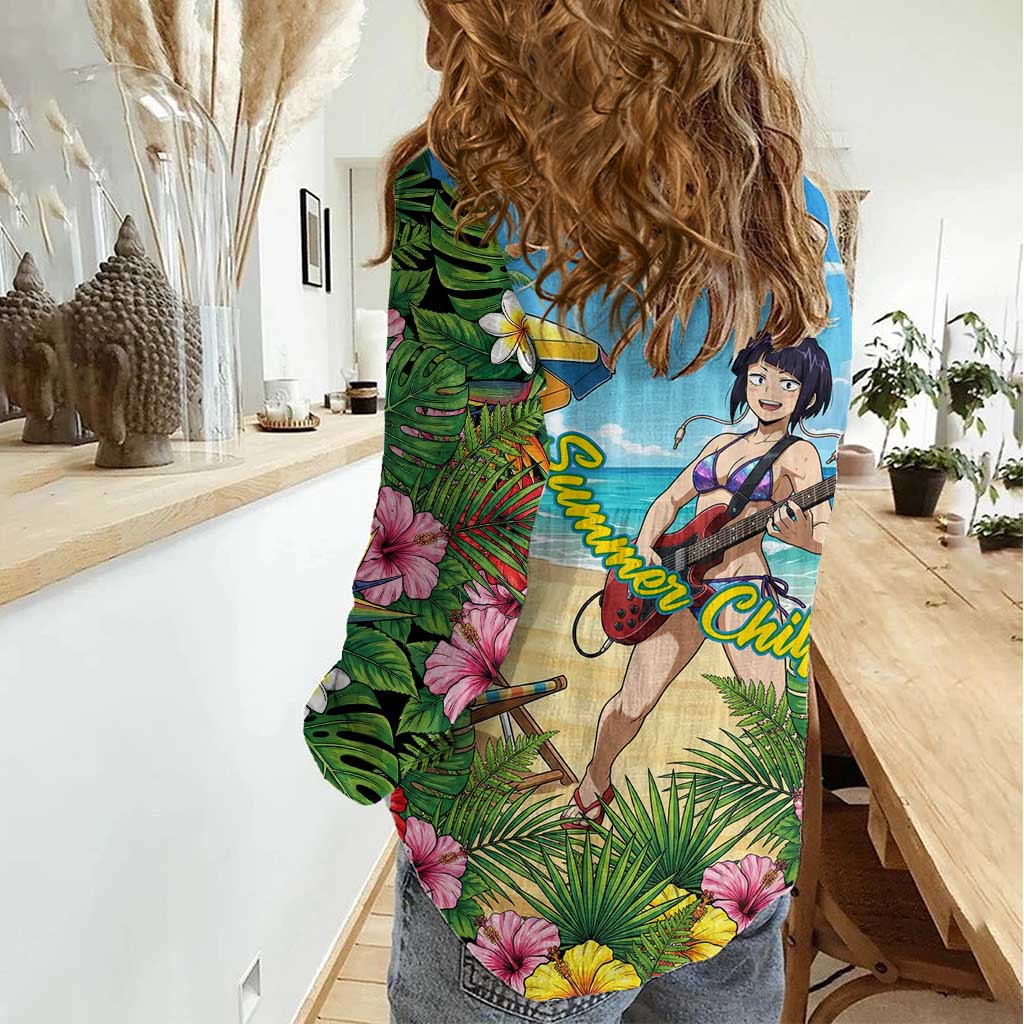 Kyoka Jiro Summer Chill Women Casual Shirt Tropical Anime Rock Vibes