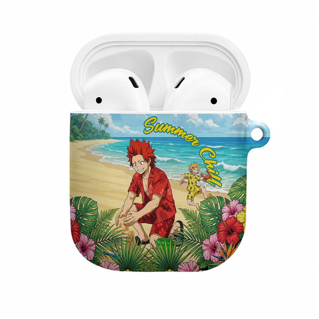 Eijirou Kirishima Summer Chill AirPods Case Tropical Anime Beach Fun