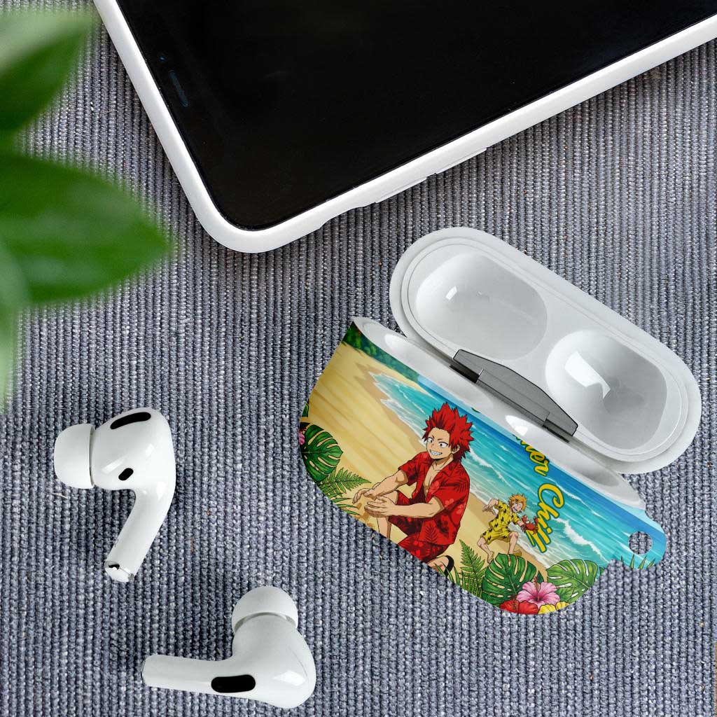 Eijirou Kirishima Summer Chill AirPods Case Tropical Anime Beach Fun
